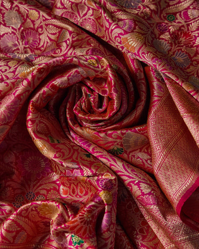 Pink Banarasi Silk Saree - 075 of 105