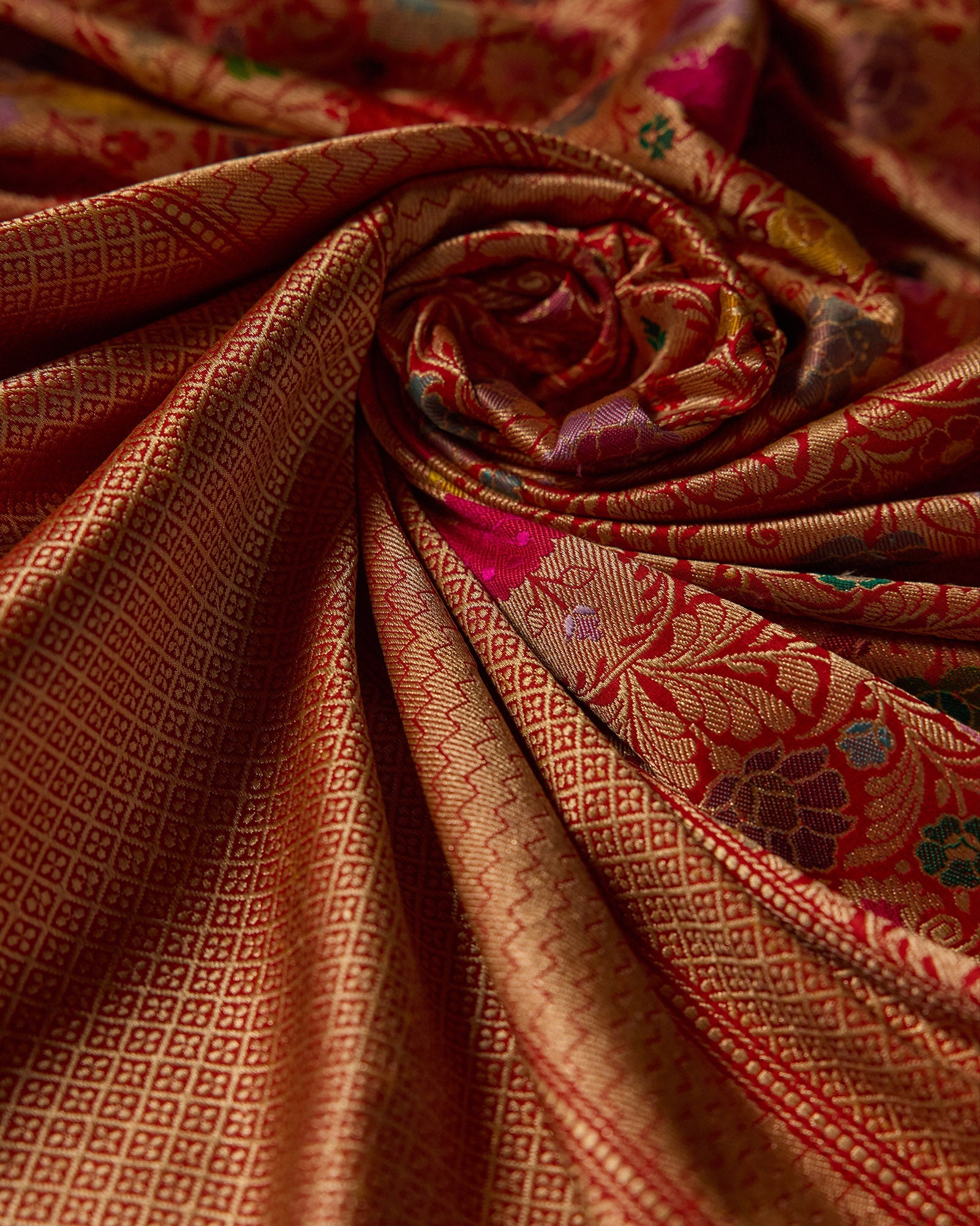 Red Banarasi Silk Saree - 028 of 105