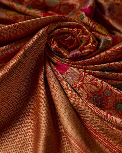Red Banarasi Silk Saree - 028 of 105
