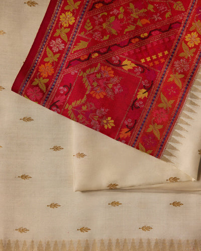 White Banarasi  Silk saree - 094 of 105