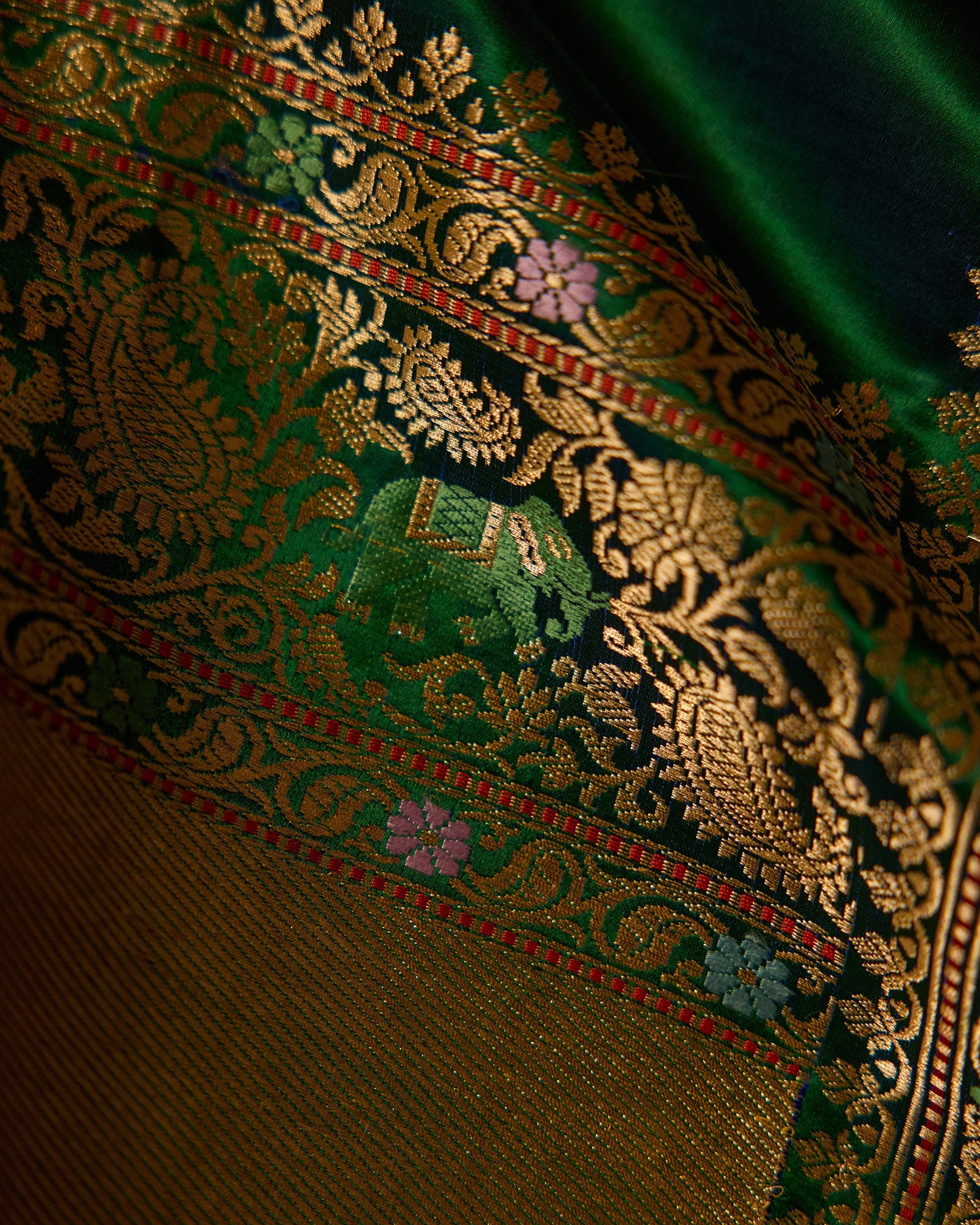Green Banarasi Silk Saree - 049 of 105