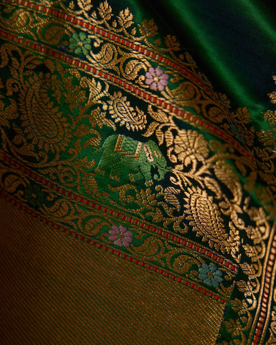 Green Banarasi Silk Saree - 049 of 105