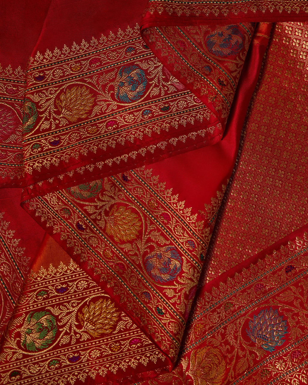 Red Banarasi Silk Saree - 091 of 105