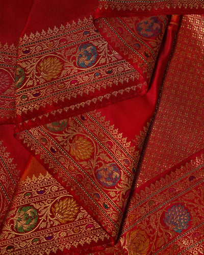 Red Banarasi Silk Saree - 091 of 105
