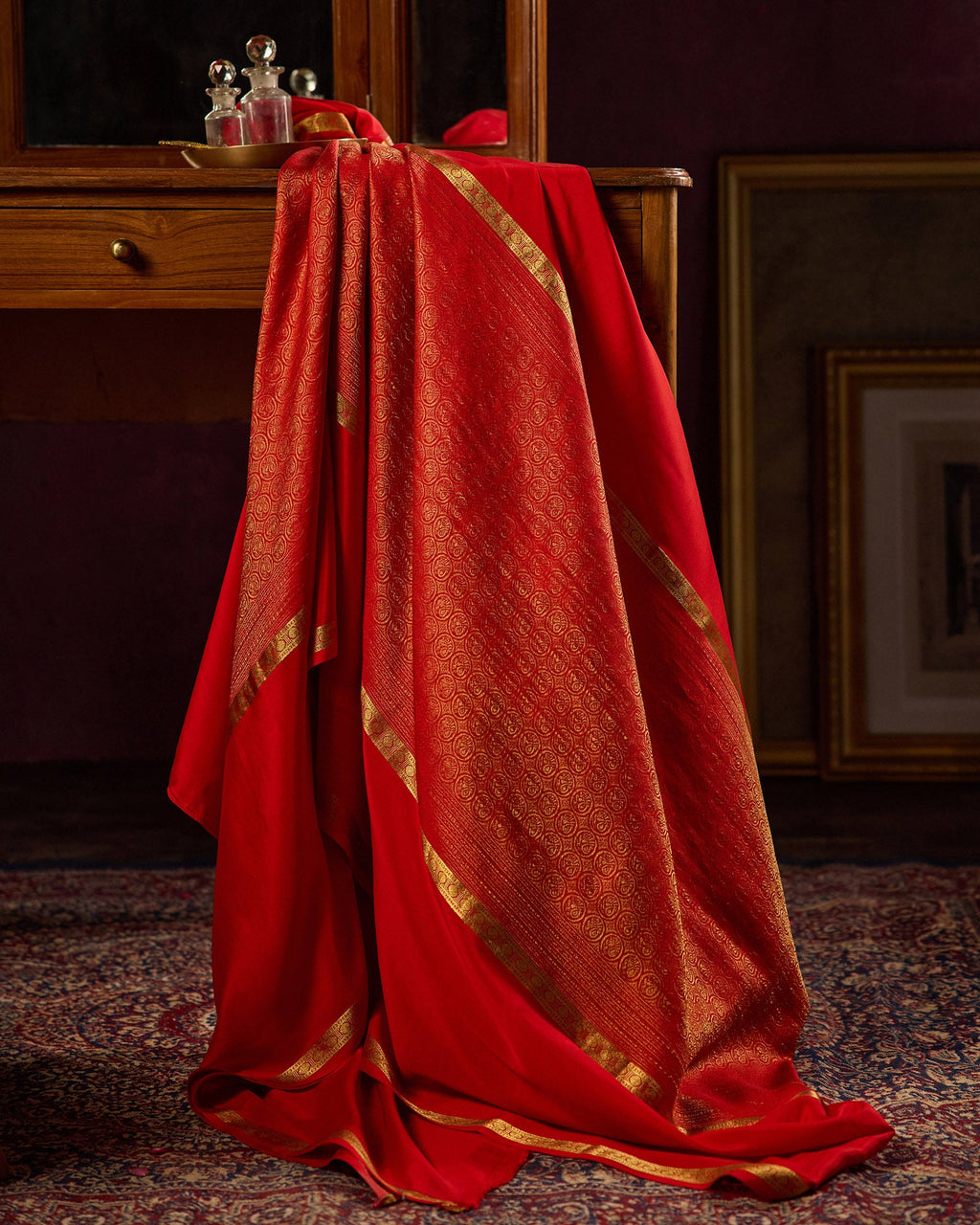 Red Mysore Crepe Silk Saree - 074 of 105