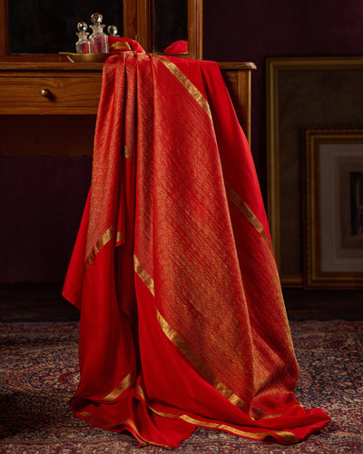 Red Mysore Crepe Silk Saree - 074 of 105