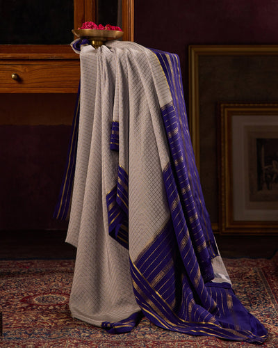 Grey Mysore Crepe Silk Saree - 015 of 105