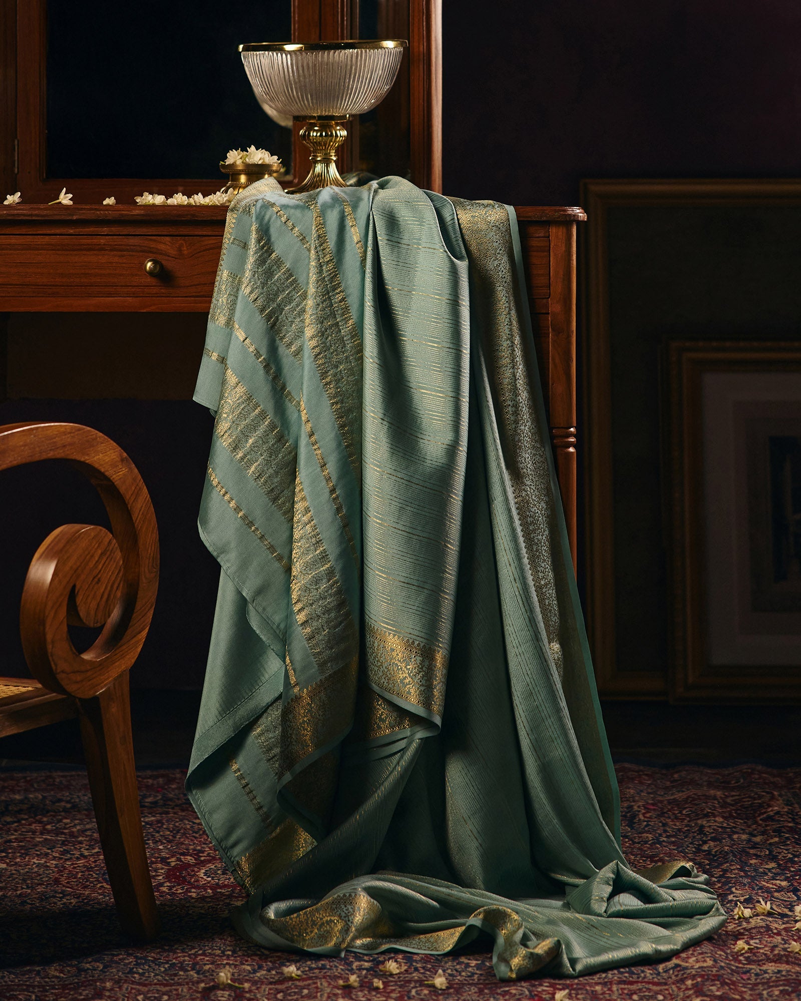 Blue Mysore Crepe Silk Saree - 016 of 105