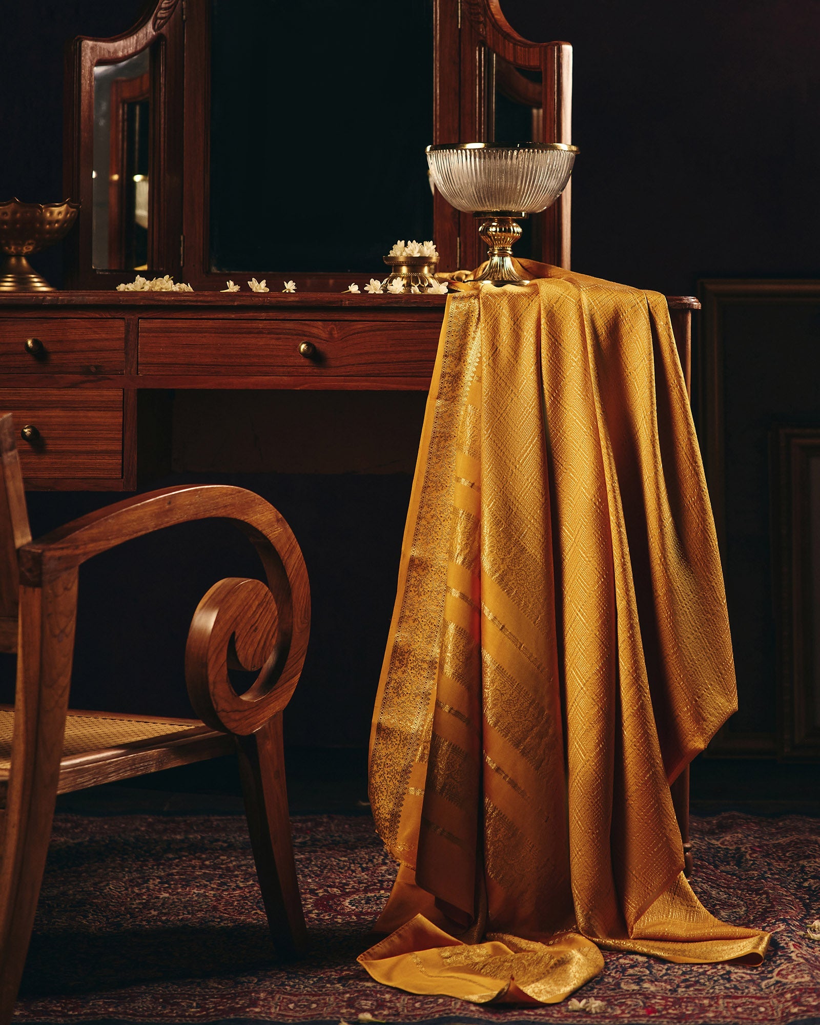 Yellow Mysore Crepe Silk Saree - 014 of 105
