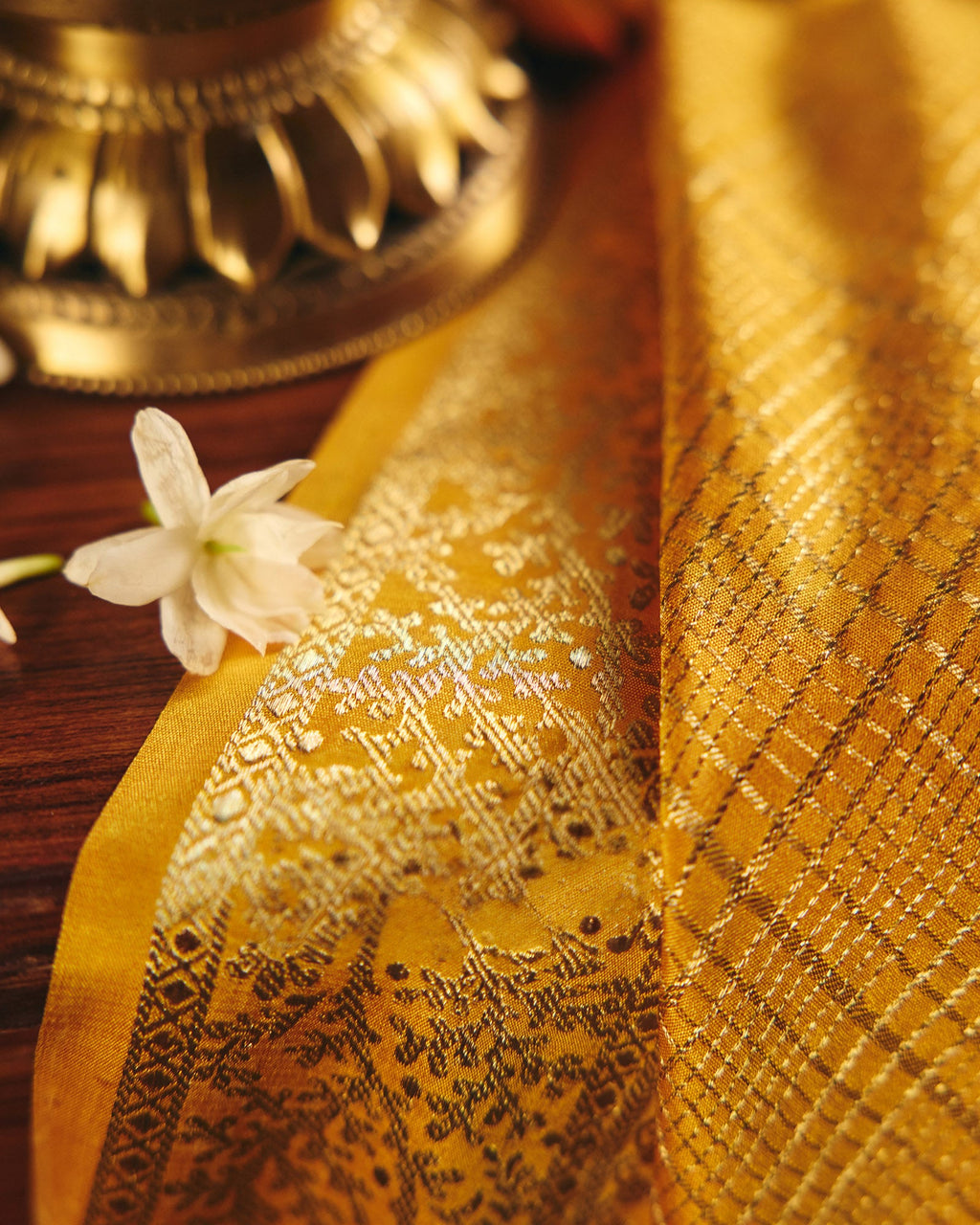 Yellow Mysore Crepe Silk Saree - 014 of 105
