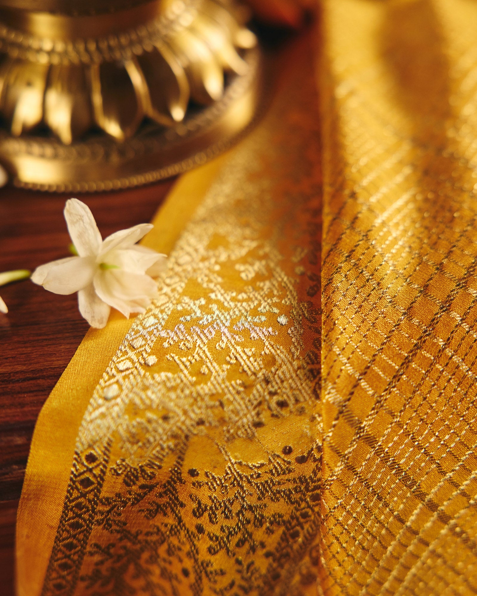 Yellow Mysore Crepe Silk Saree - 014 of 105