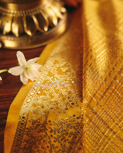 Yellow Mysore Crepe Silk Saree - 014 of 105