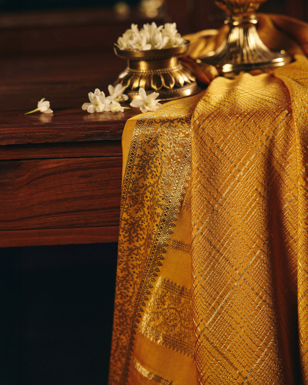 Yellow Mysore Crepe Silk Saree - 014 of 105