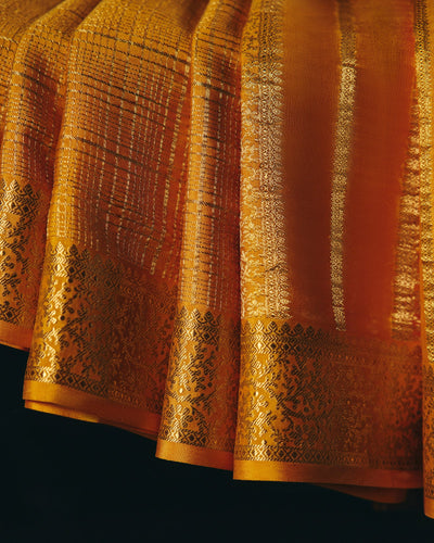 Yellow Mysore Crepe Silk Saree - 014 of 105