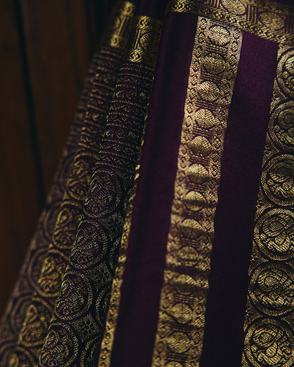 Burgundy Mysore Crepe Silk Saree - 013 of 105