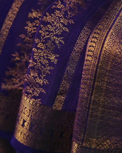 Violet Mysore Crepe Silk Saree - 010 of 105