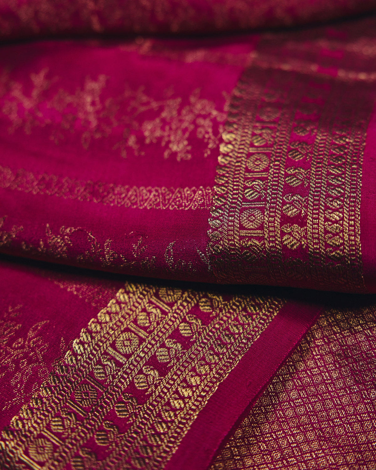 Magenta Pink Mysore Crepe Silk Saree - 011 of 105
