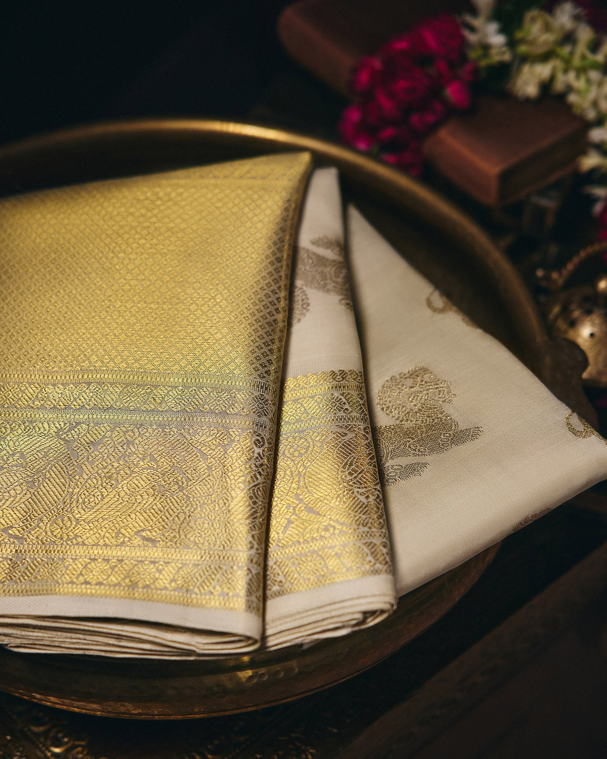 Off-White Kanchivaram Silk Saree - 093 of 105