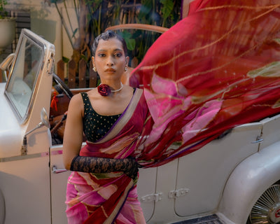 Red Banarasi Georgette Silk