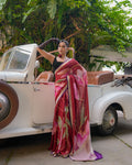 Red Banarasi Georgette Silk