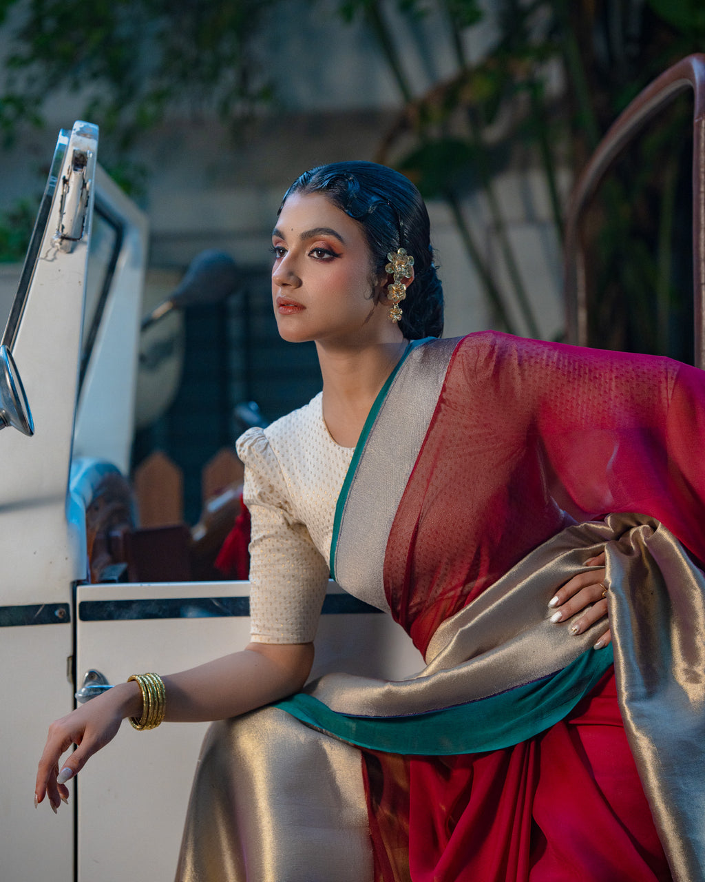 Maroon Banarasi Georgette Silk