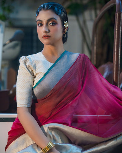 Maroon Banarasi Georgette Silk