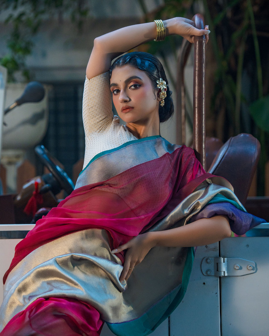 Maroon Banarasi Georgette Silk