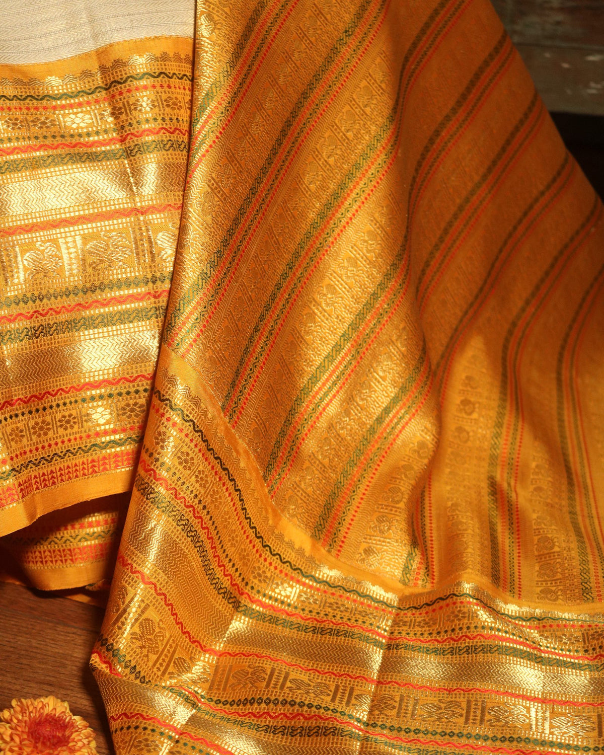 Off White Kanchivaram Silk Saree