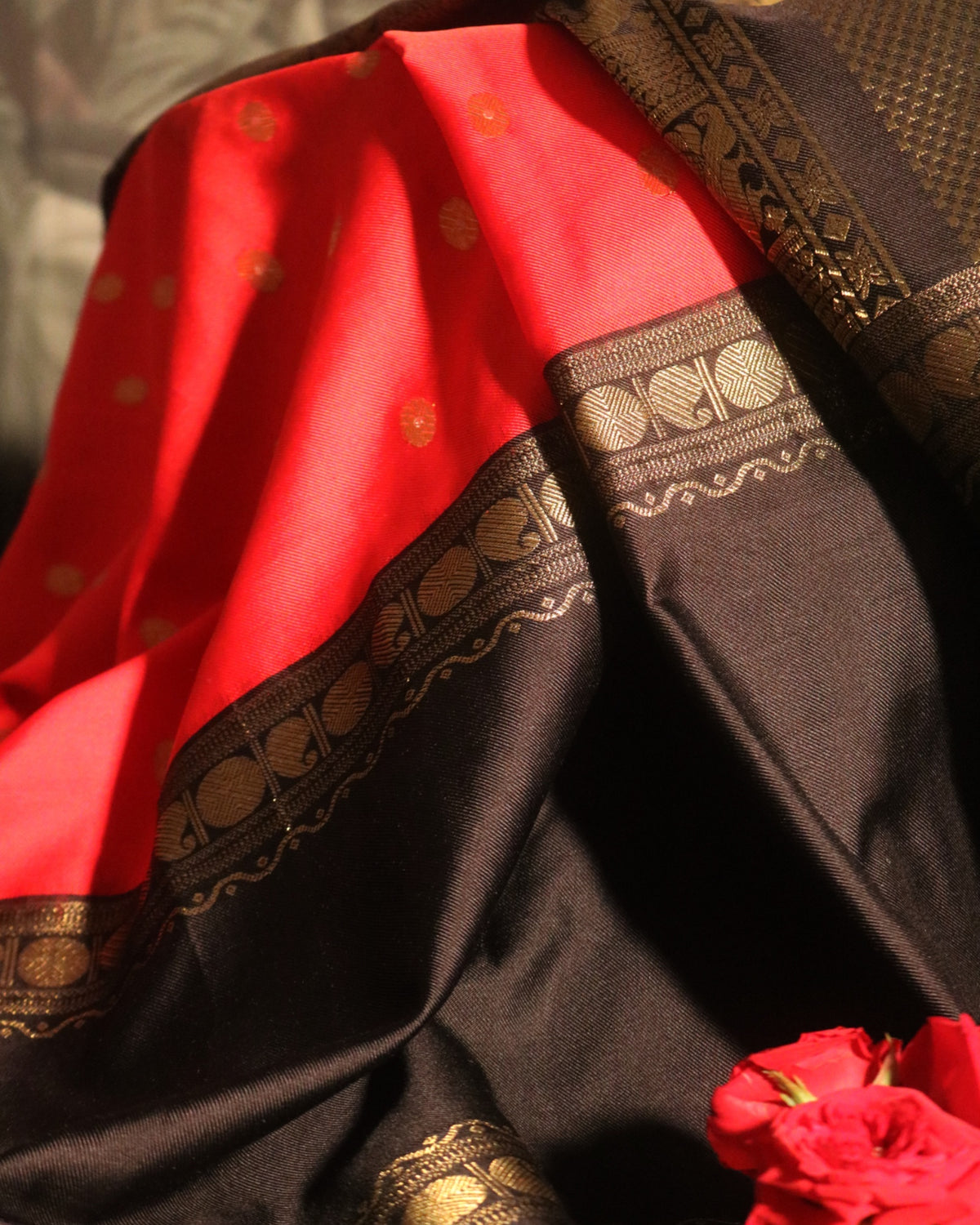Deep Red Kanchivaram Silk Saree