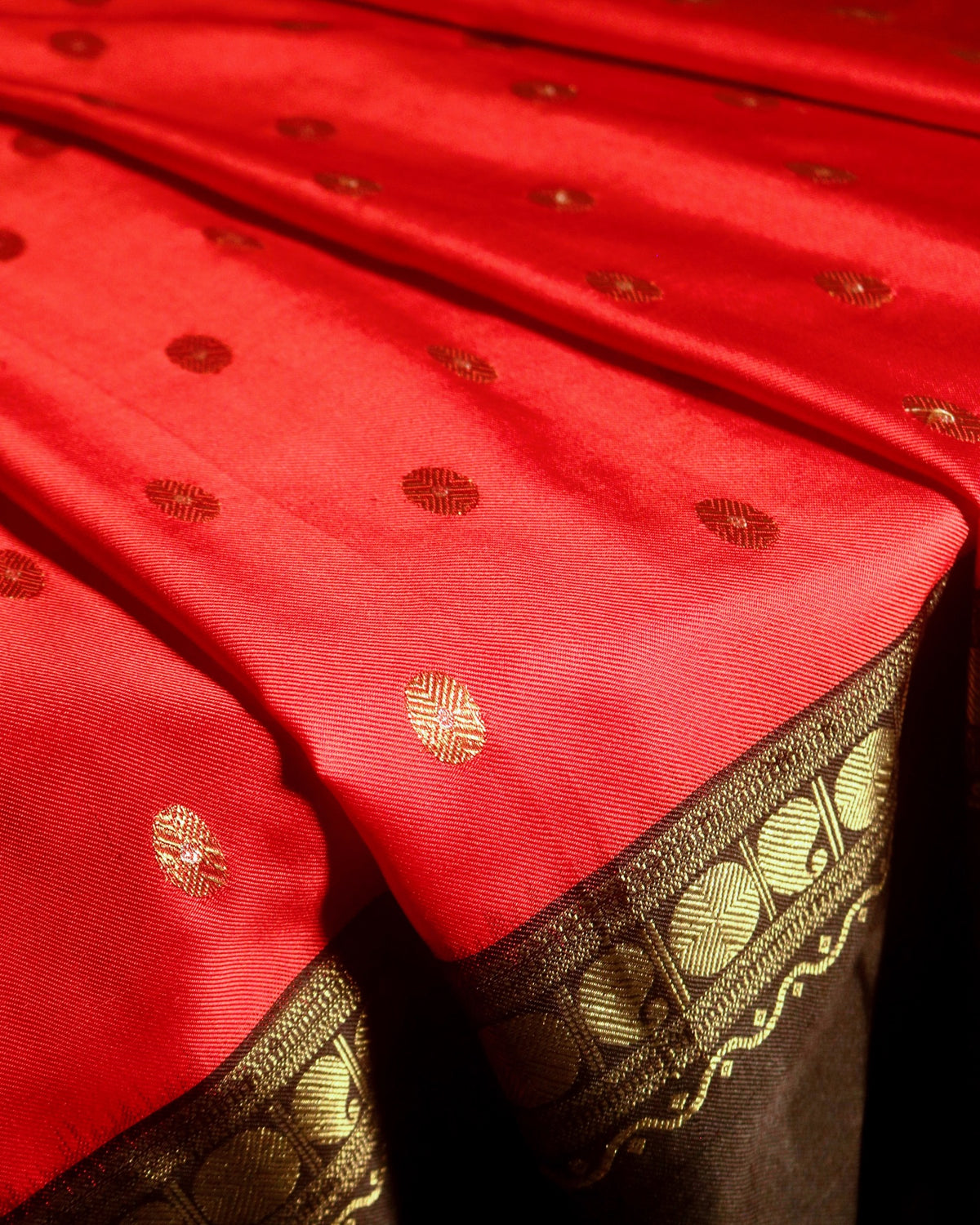Deep Red Kanchivaram Silk Saree