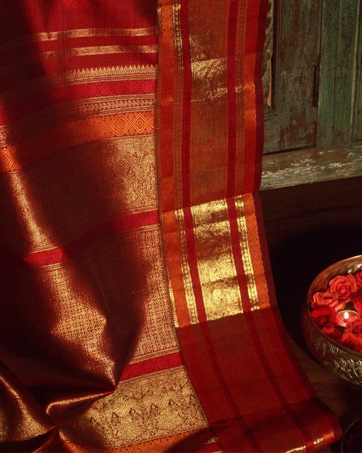 Maroon Kanchivaram Silk Saree