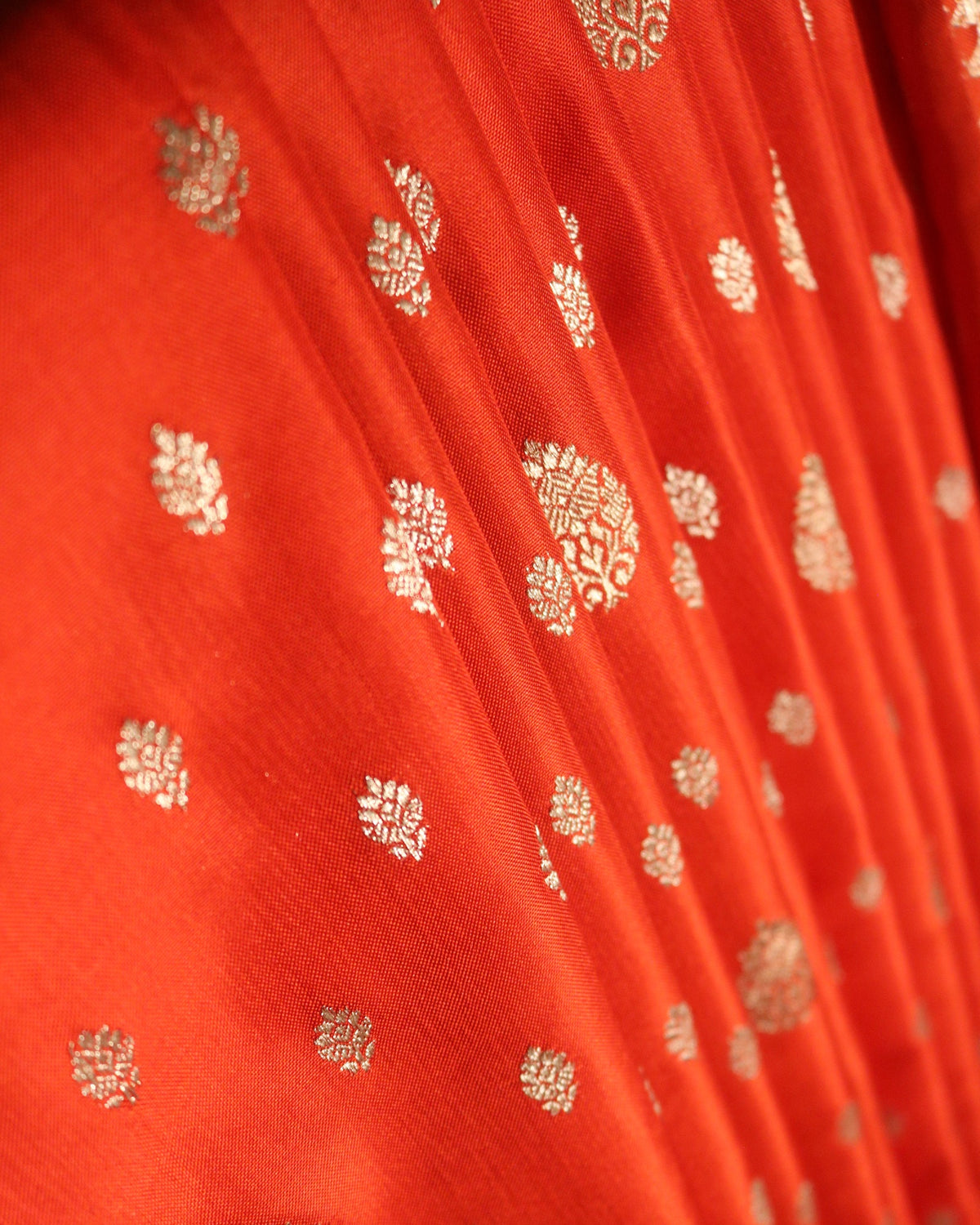 Orange Banarasi Silk Saree