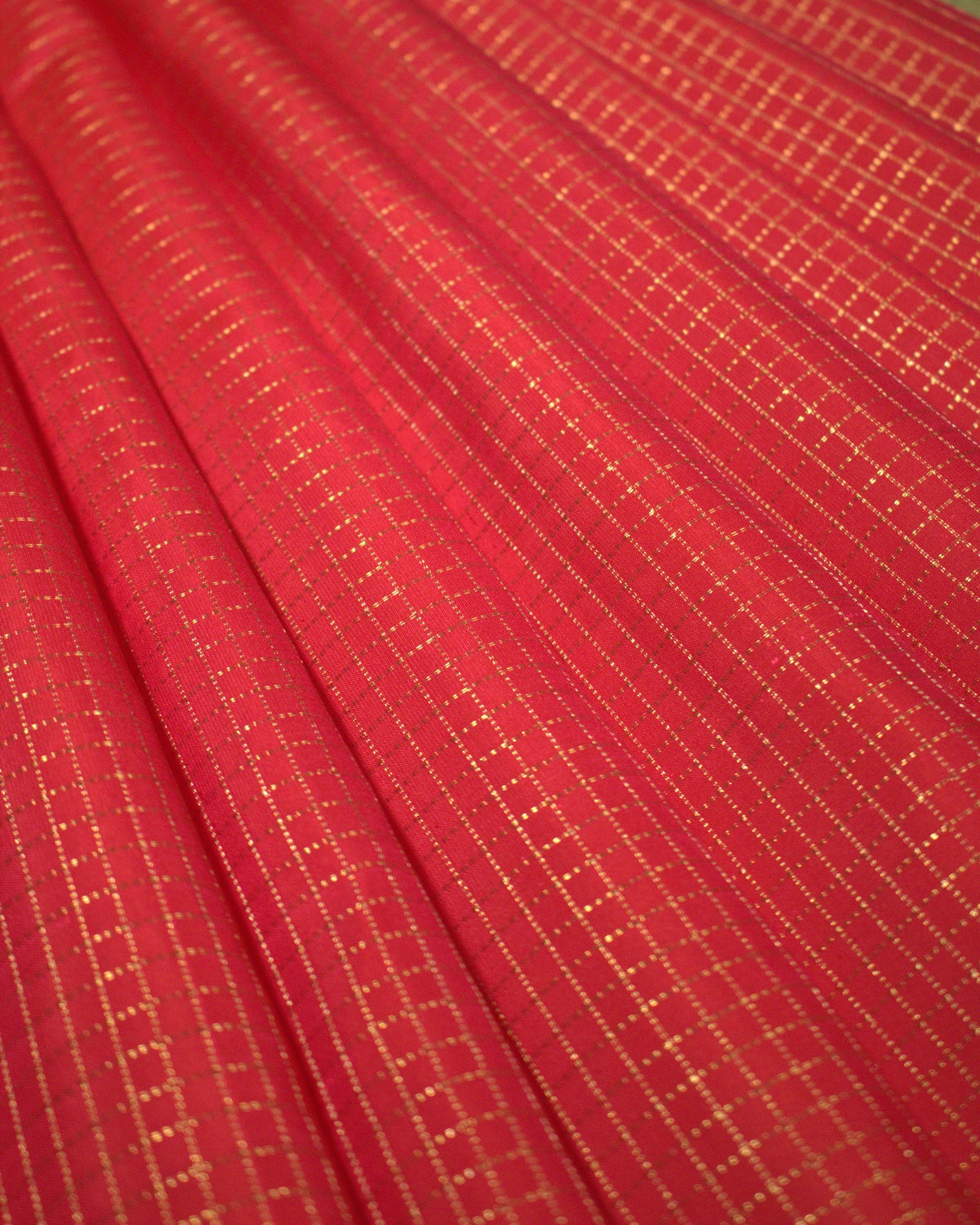 Reddish Pink Kanchivaram Silk Saree