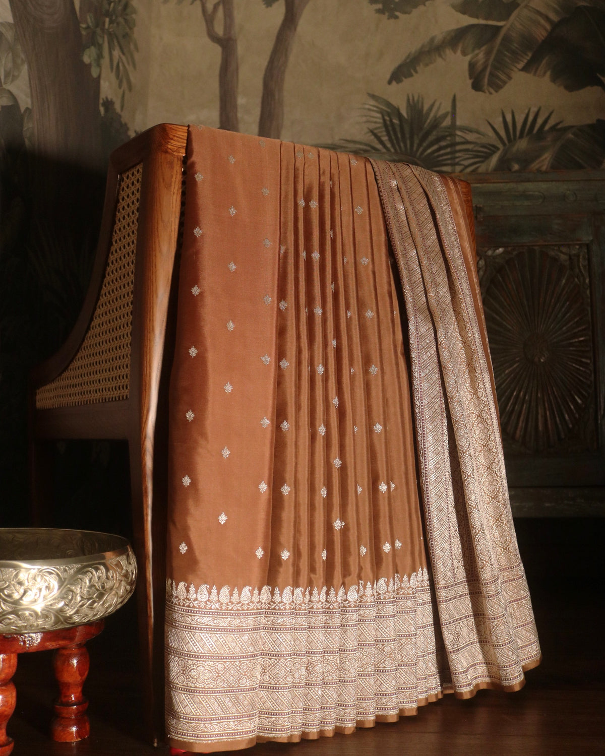 Brown Banarasi Silk Saree