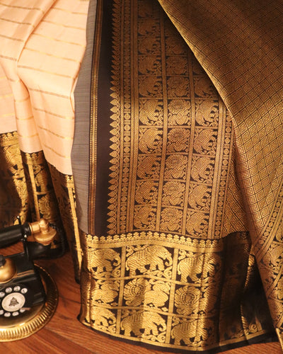 Ivory Kanchivaram Silk Saree