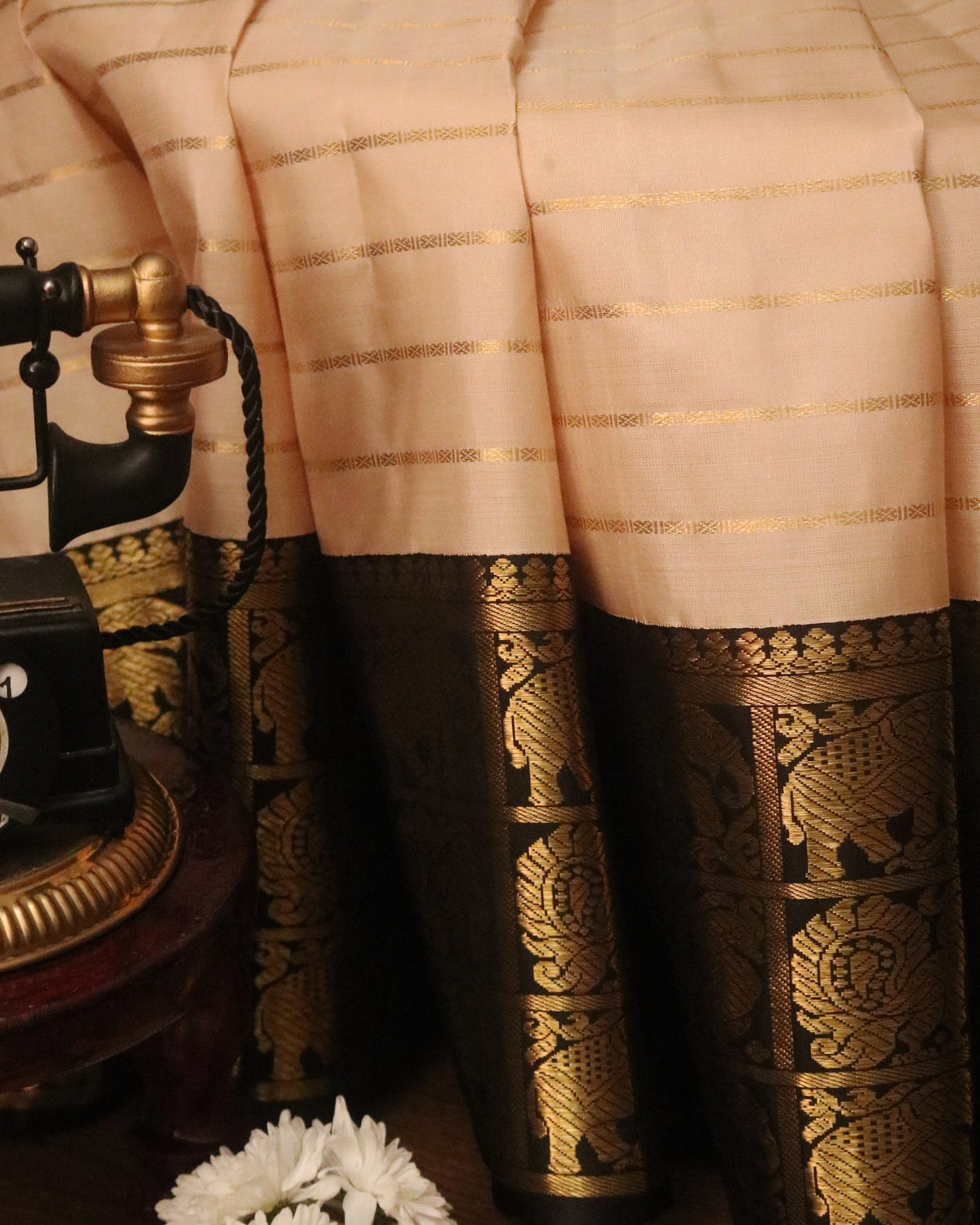 Ivory Kanchivaram Silk Saree