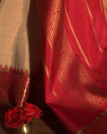 Cream Kanchivaram Silk Saree