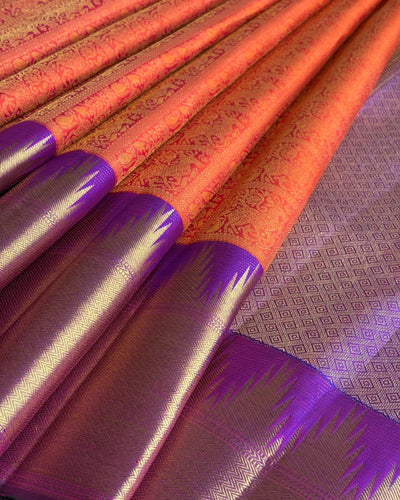 Orange Kanchivaram Silk Saree