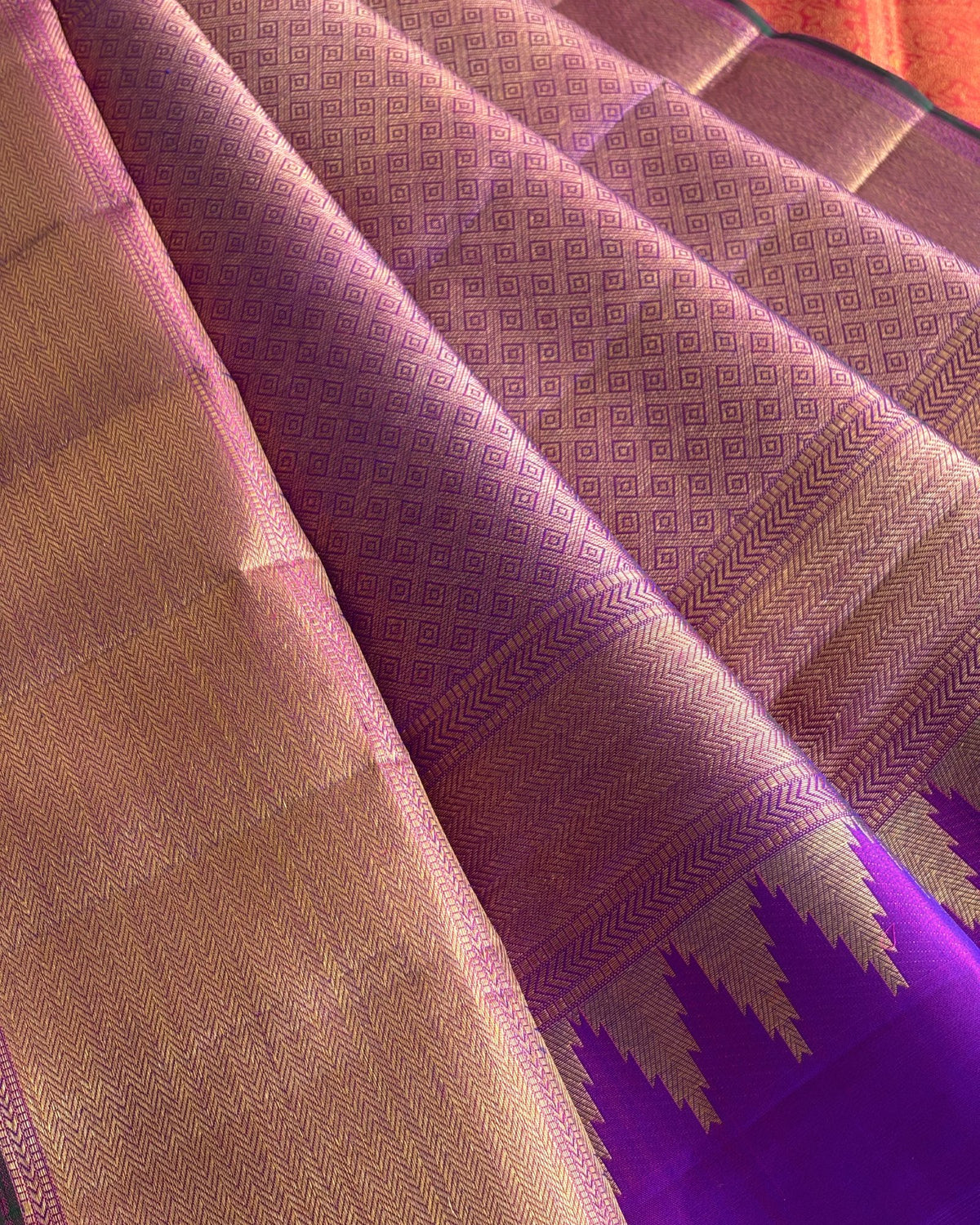Orange Kanchivaram Silk Saree