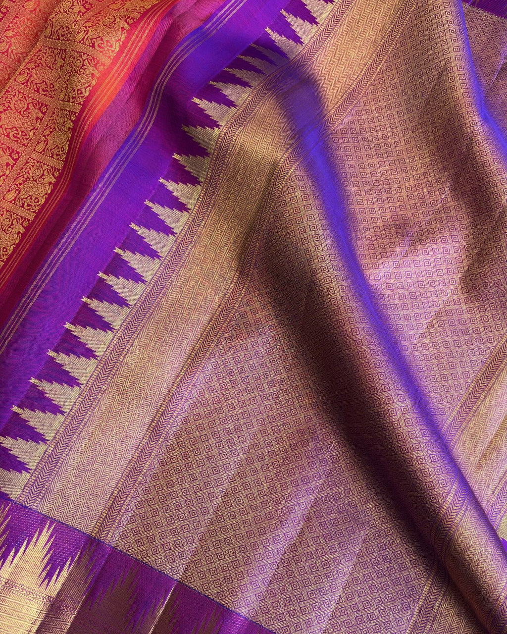 Orange Kanchivaram Silk Saree