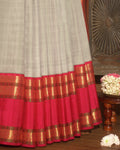 Cream Kanchivaram Silk Saree