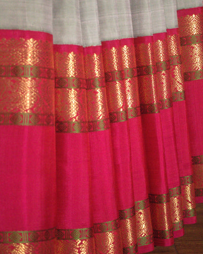 Cream Kanchivaram Silk Saree