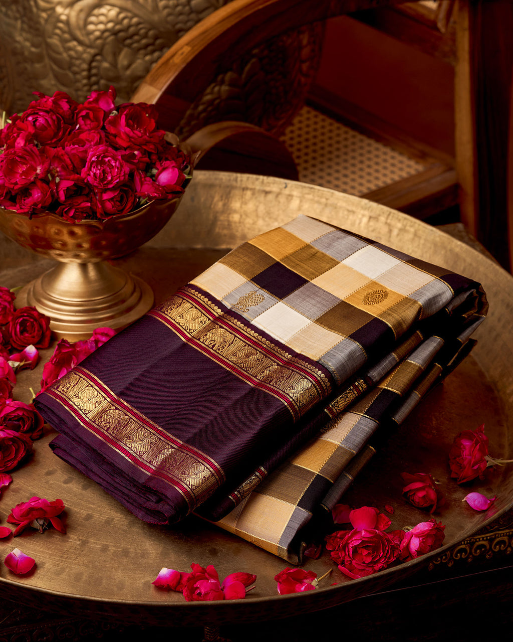Brown Kanchivaram Silk Saree