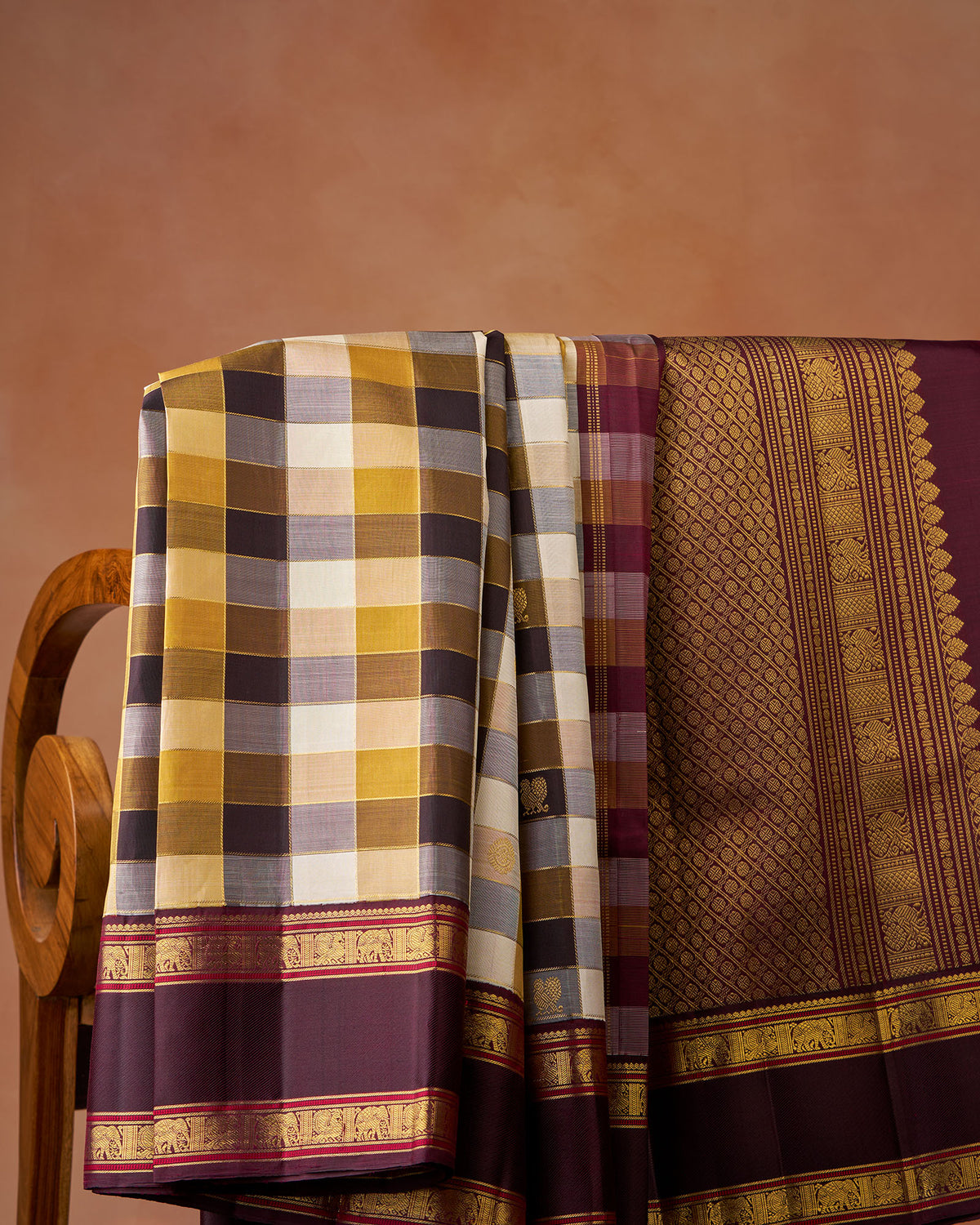 Brown Kanchivaram Silk Saree