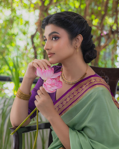 Green Mysore Crepe Silk Saree