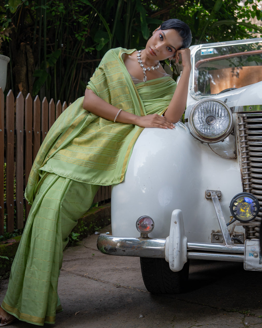 Green Mysore Crepe Silk Saree