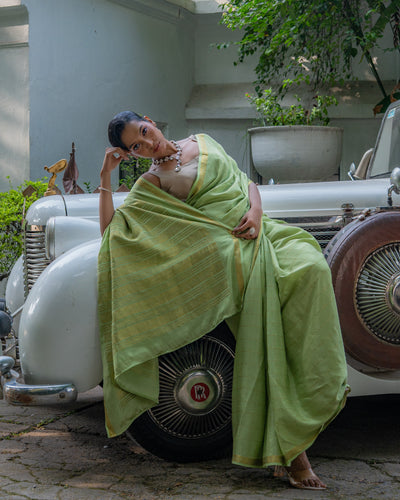 Green Mysore Crepe Silk Saree