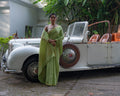 Green Mysore Crepe Silk Saree