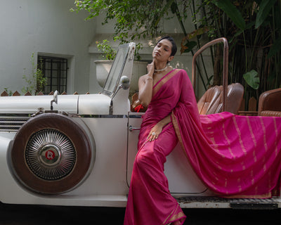Pink Mysore Crepe Silk Saree