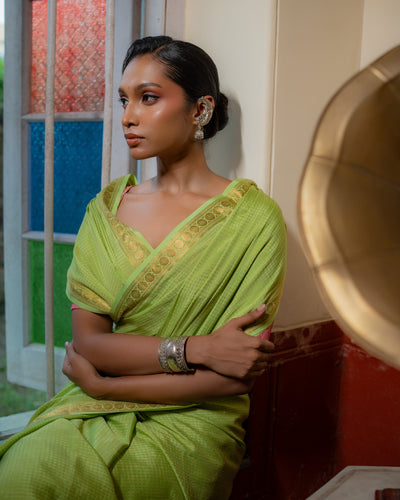Green Mysore Crepe Silk Saree